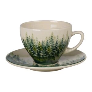 Zestaw ceramiczny ręcznie malowany - filiżanka 0,2 Atena + spodek