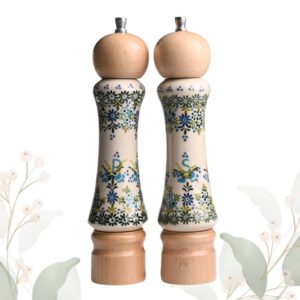 Komplet młynków ceramiczny ręcznie zdobiony