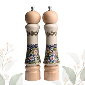 Komplet młynków ceramiczny ręcznie zdobiony