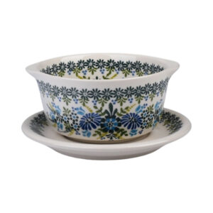 Zestaw ceramiczny ręcznie malowany - bulionówka 0,3 + spodek
