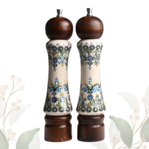 Komplet młynków ceramiczny ręcznie zdobiony