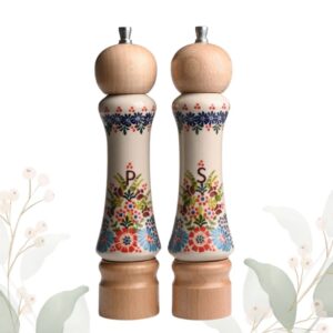 Komplet młynków ceramiczny ręcznie zdobiony
